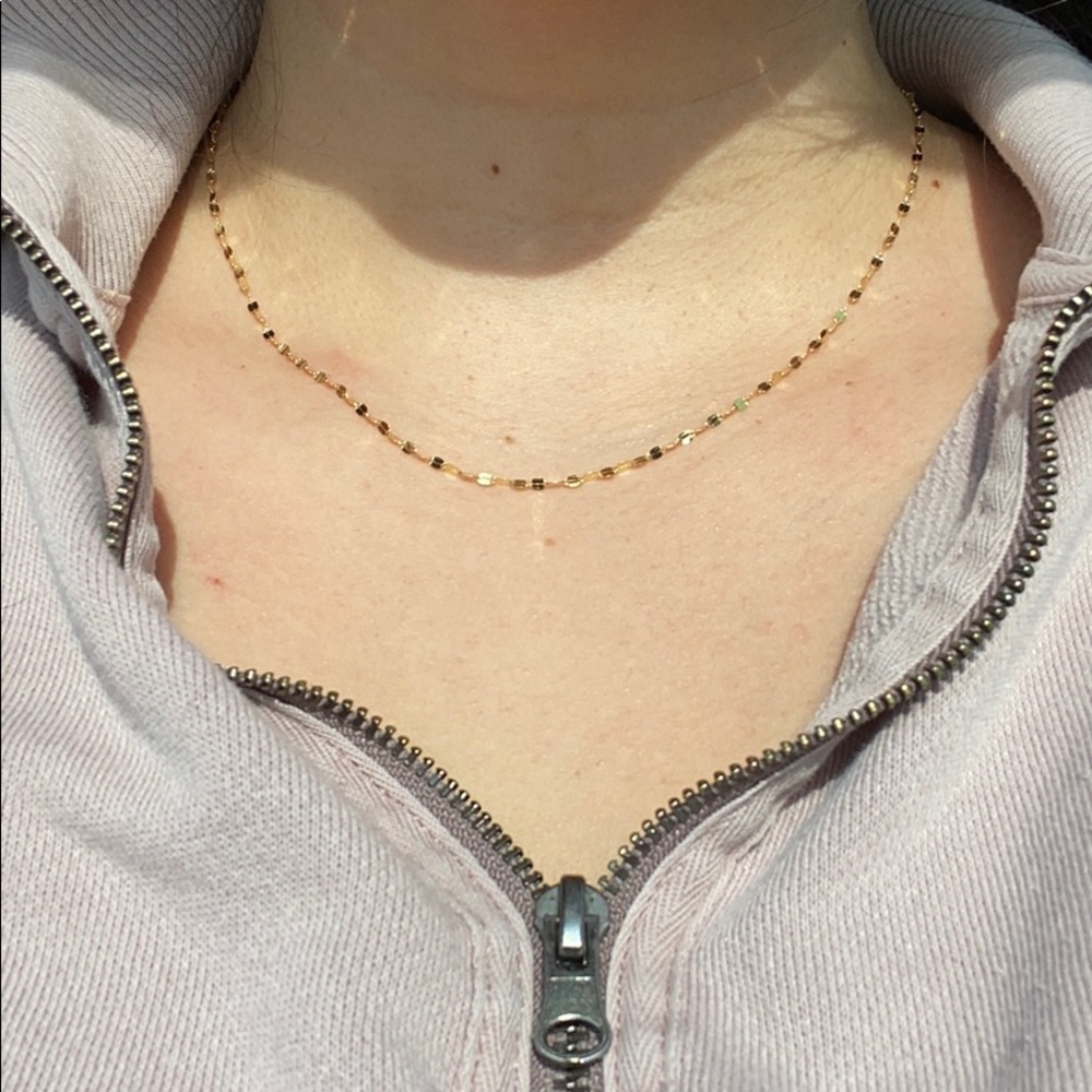 18” 10K yellow gold flat link chain